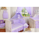 Conjunto de cama bebé  5 elementos urso estrela lilas